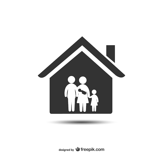 Vector gratuito icono de familia y casa