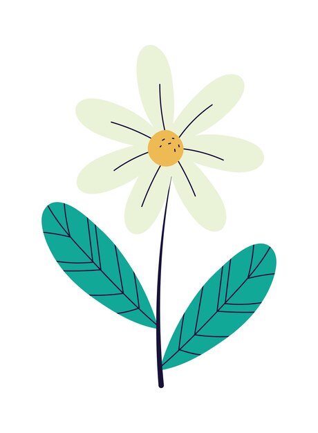 icono de flor y hoja estilo aislado