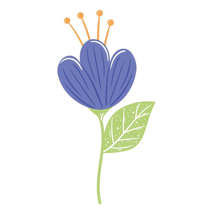 Vector gratuito icono de flor púrpura de crecimiento orgánico aislado