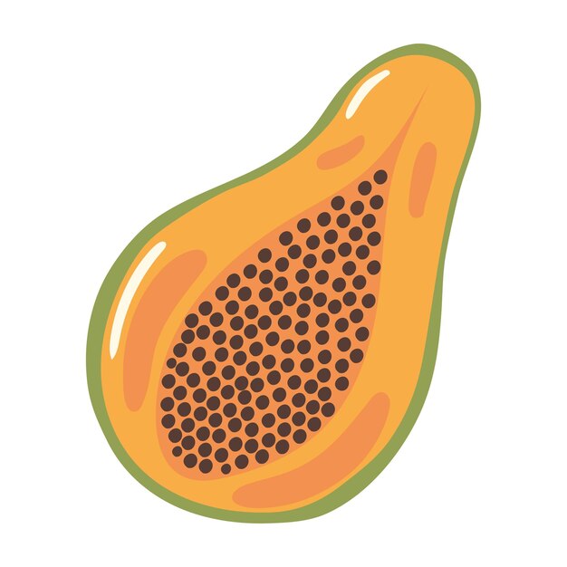 icono de fruta fresca de papaya aislado