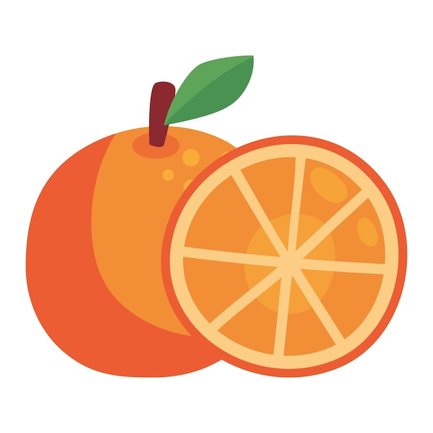 icono de frutas frescas de naranja