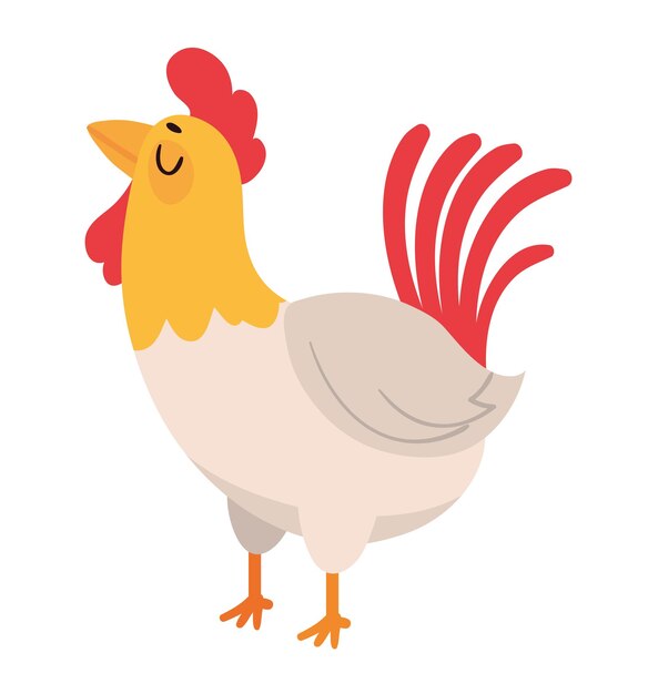 El icono de la gallina está aislado.