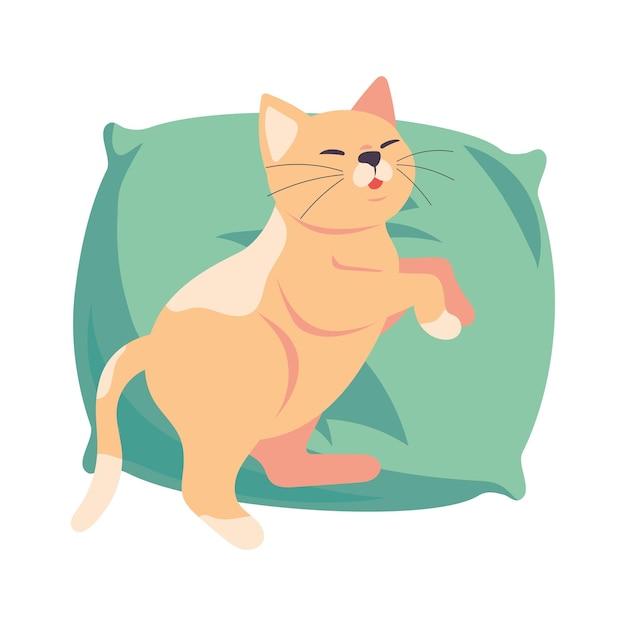 icono del gato durmiente diseño aislado