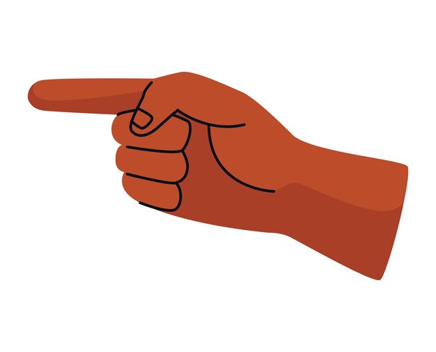 icono de gesto de indexación humano de mano