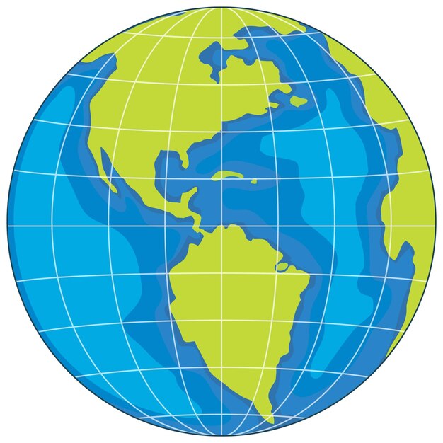 Icono de globo de tierra sobre fondo blanco