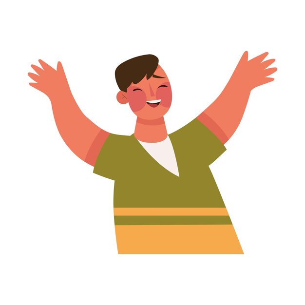 icono de hombre joven sonriente aislado