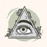 Vector gratuito icono de illuminati dibujado a mano