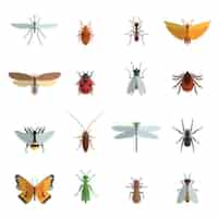 Vector gratuito icono de insecto plano