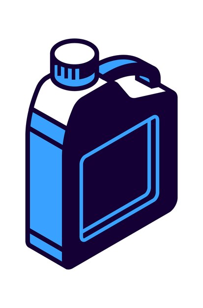 Icono isométrico del bote de gasolina, ilustración de contenedor de almacenamiento de líquidos