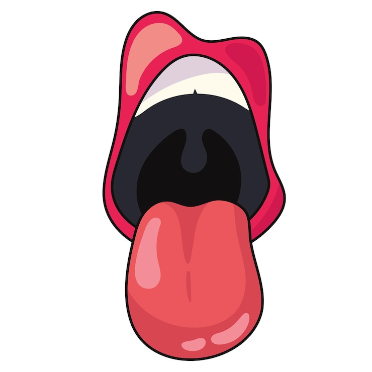 Vector gratuito icono de lengua y arte pop de boca