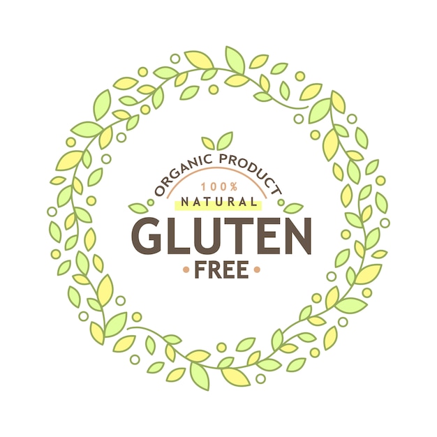 Icono libre de gluten, muestra libre de gluten aislado sobre fondo blanco.