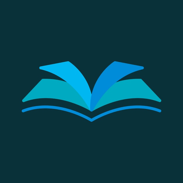 Vector gratuito icono de libro abierto, ilustración de vector de diseño plano de símbolo de educación