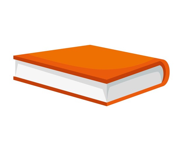Icono de libro de texto naranja cerrado