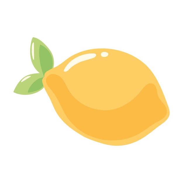 Vector gratuito icono de limón y hoja aislado