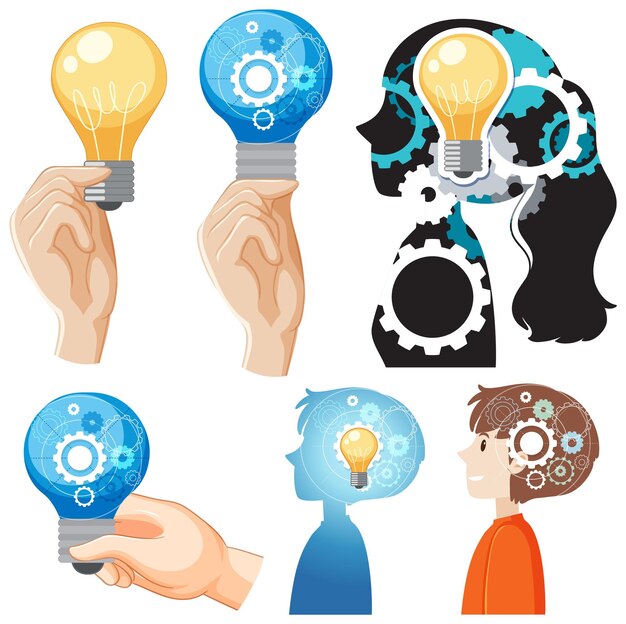 Icono del logo de innovación y creatividad.