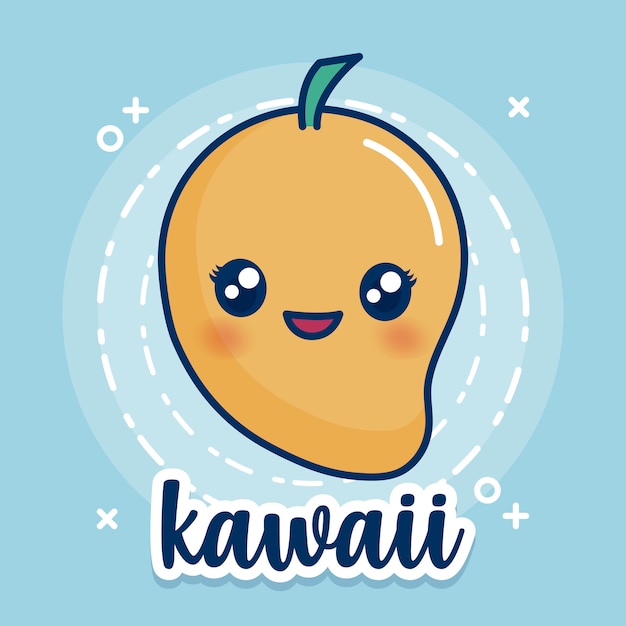 Vector gratuito icono de mango kawaii