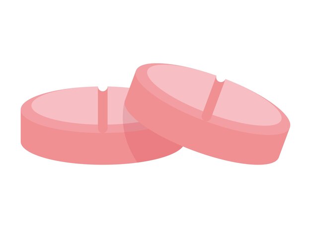 icono médico rosa de dos pastillas