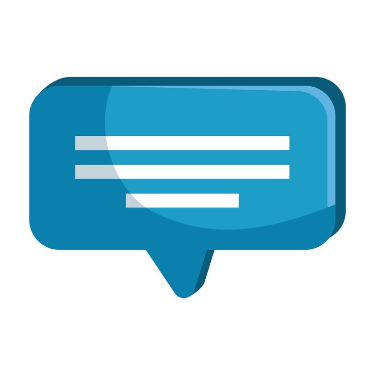 Vector gratuito icono de mensaje de burbuja de habla azul