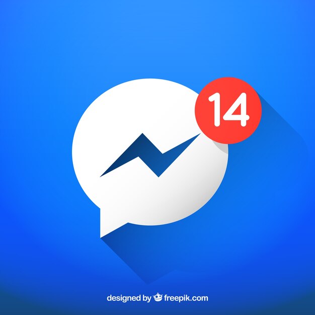 Icono de messenger con notificaciones