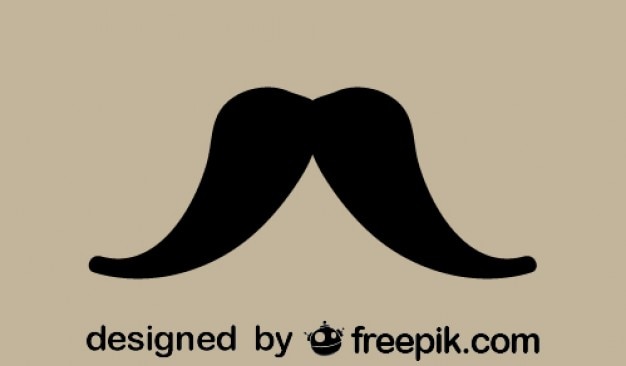 Icono minimalista de bigote negro