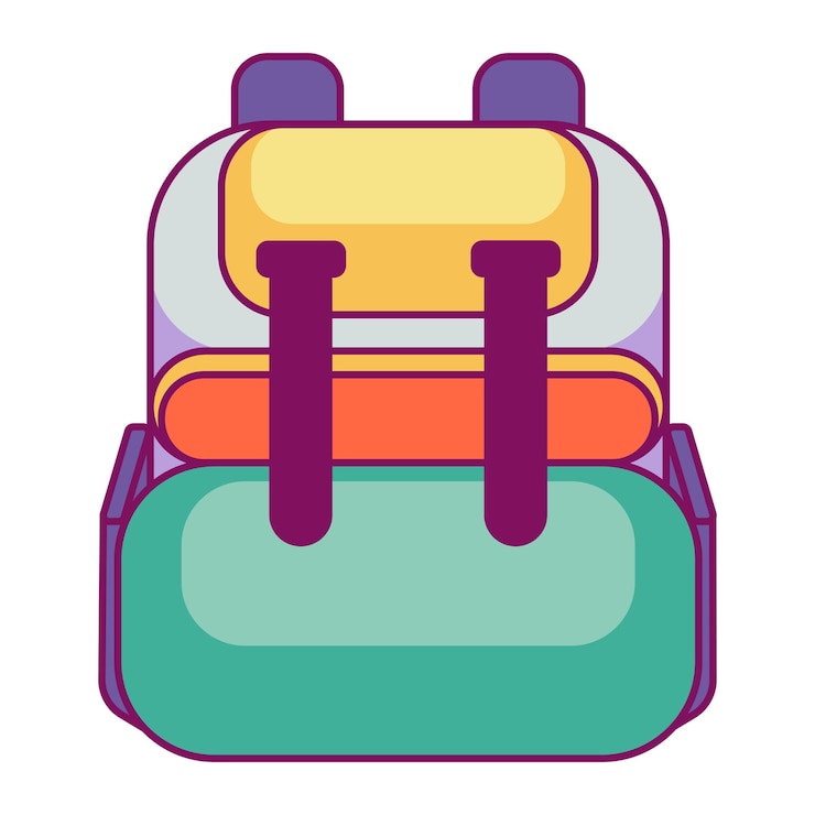Vector gratuito icono de mochila ilustración plana