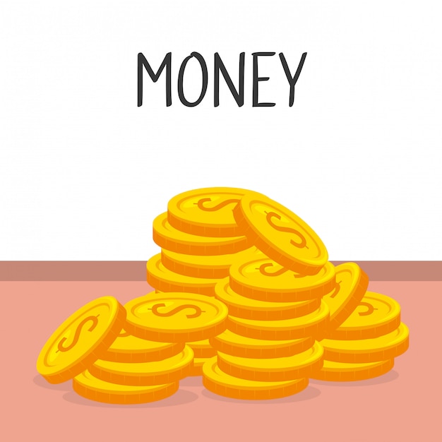 Icono de monedas dinero aislado