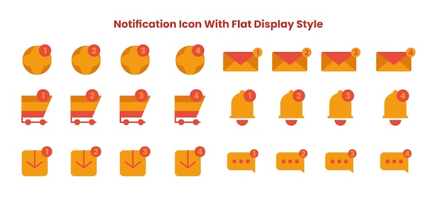 Icono de notificación con estilo de visualización plana