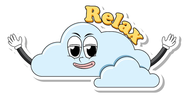 Icono de nube con el texto relajarse