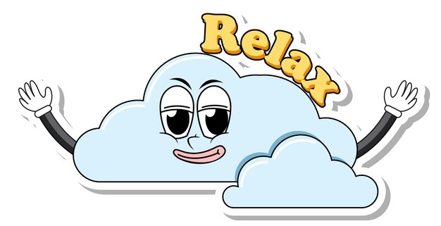 Icono de nube con el texto relajarse