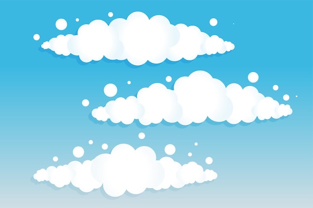 Vector gratuito icono de nubes de dibujos animados de estilo 3d en el set