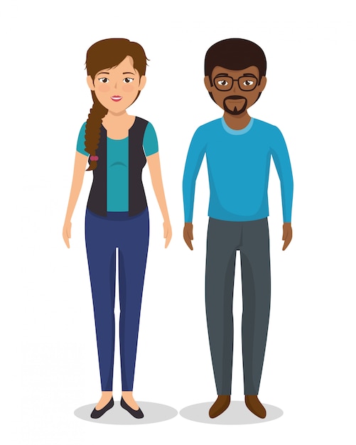 Vector gratuito icono de pareja de negocios de trabajo en equipo