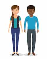 Vector gratuito icono de pareja de negocios de trabajo en equipo