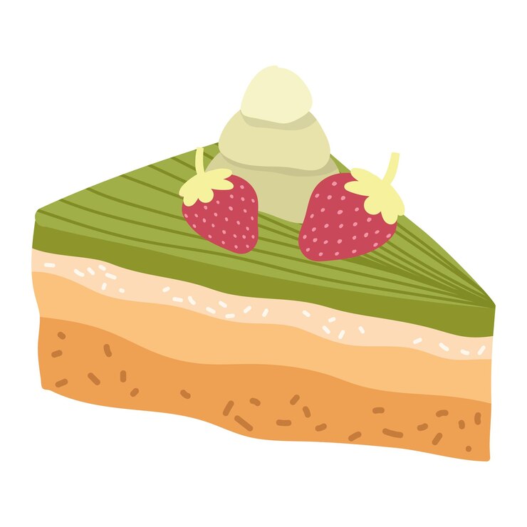 Vector gratuito el icono del pastel de matcha está aislado.