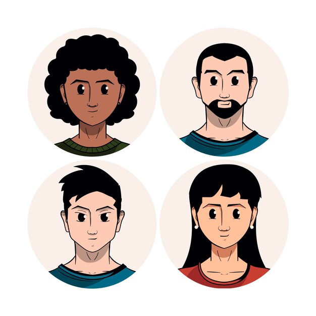 Icono de perfil plano dibujado a mano