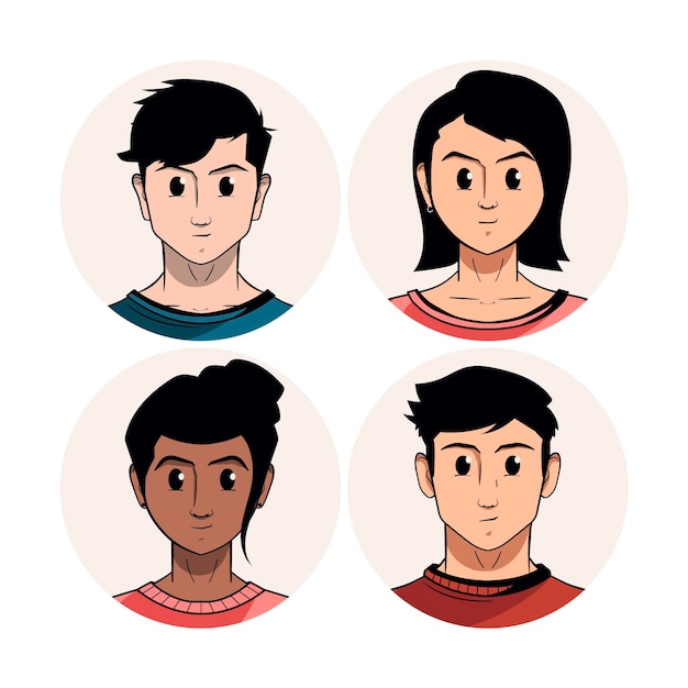 Icono de perfil plano dibujado a mano