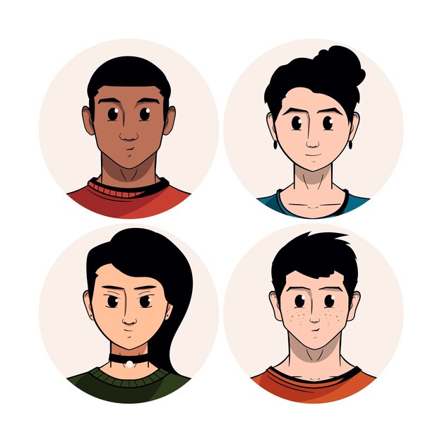 Icono de perfil plano dibujado a mano
