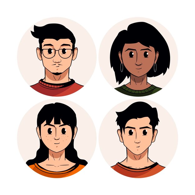 Icono de perfil plano dibujado a mano
