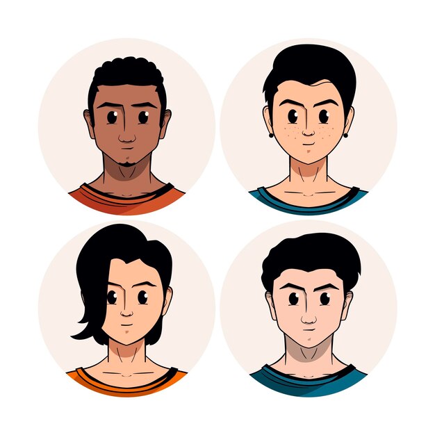Icono de perfil plano dibujado a mano