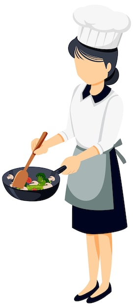 Icono de personaje de mujer chef