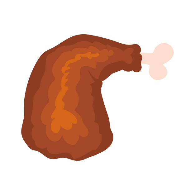 Icono de pierna de pollo a la parrilla aislado