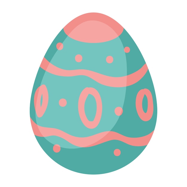 Icono pintado de huevo azul de primavera