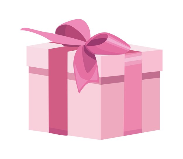 icono presente de caja de regalo rosa