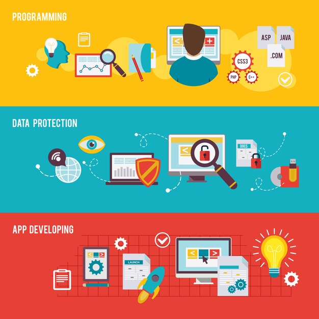 Icono de programador plano
