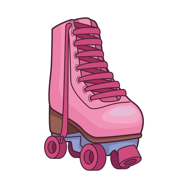 Vector gratuito icono de recreación de arte pop de skate rosa aislado