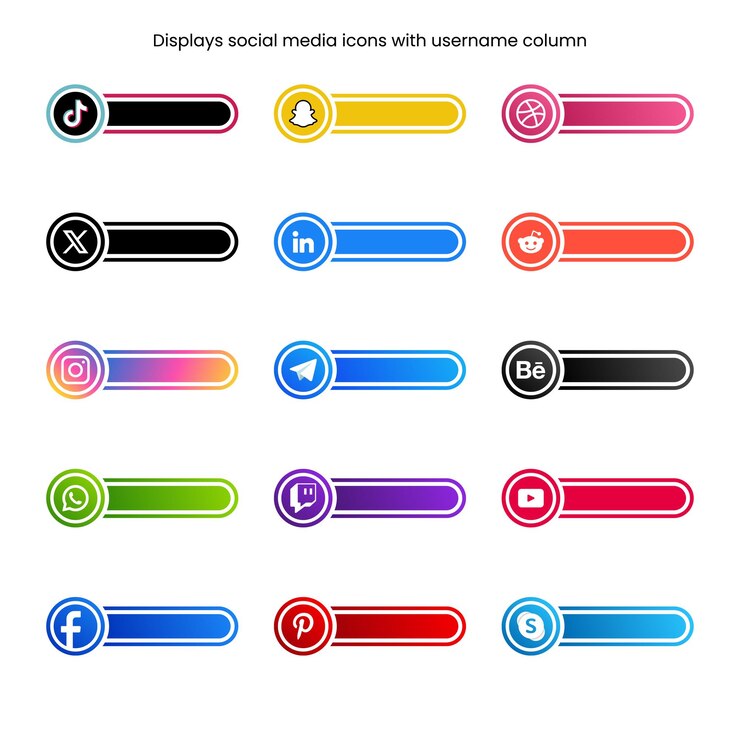 Vector gratuito icono de las redes sociales con columna