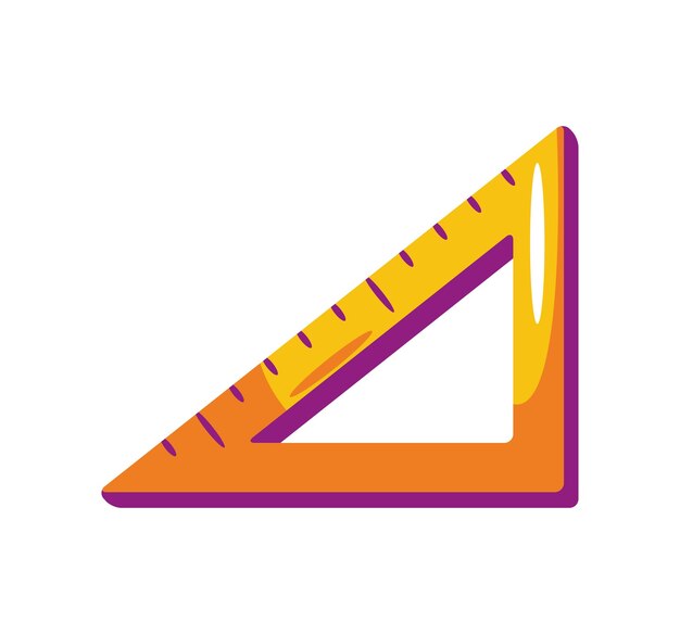 Icono de la regla del triángulo de la escuela aislado