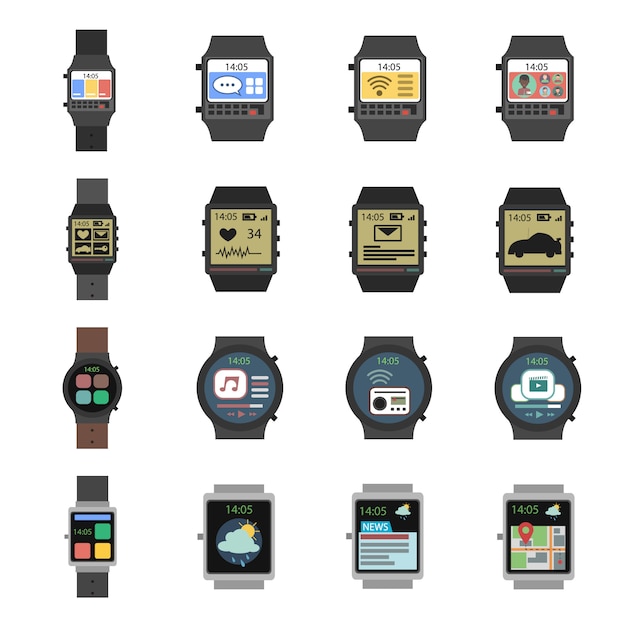 Vector gratuito icono de reloj inteligente plana