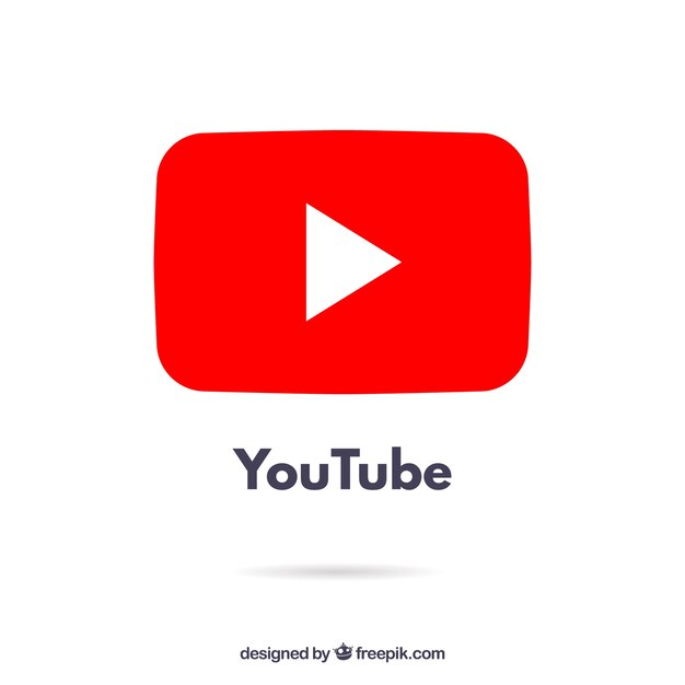 Icono de reproductor de youtube con diseño plano