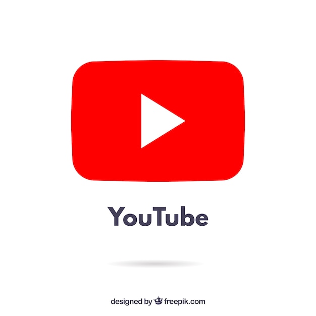 Icono de reproductor de youtube con diseño plano