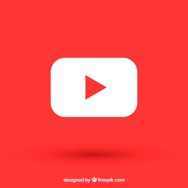 Icono de reproductor de youtube con diseño plano